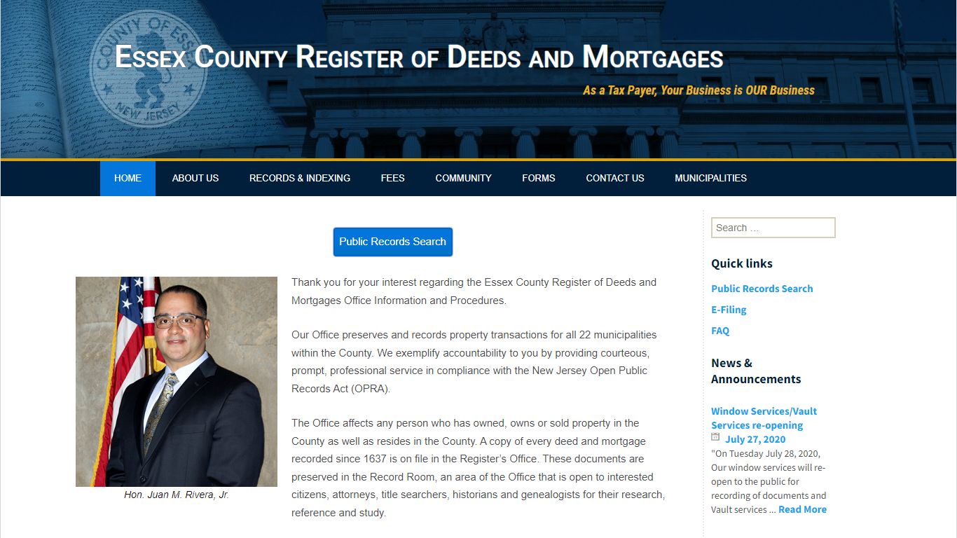 Essex County Register of Deeds and Mortgages | As a Tax Payer, Your ...