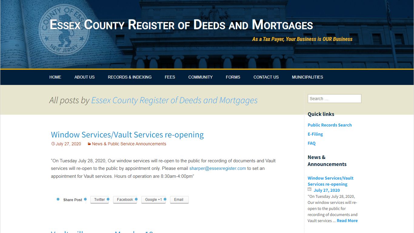 Essex County Register of Deeds and Mortgages | Essex County Register of ...